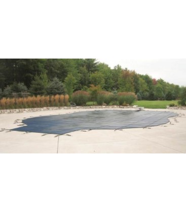 Merlin Safety Cover 14X28 w 4X8 Step Dura-Mesh Inground Swimming Pool